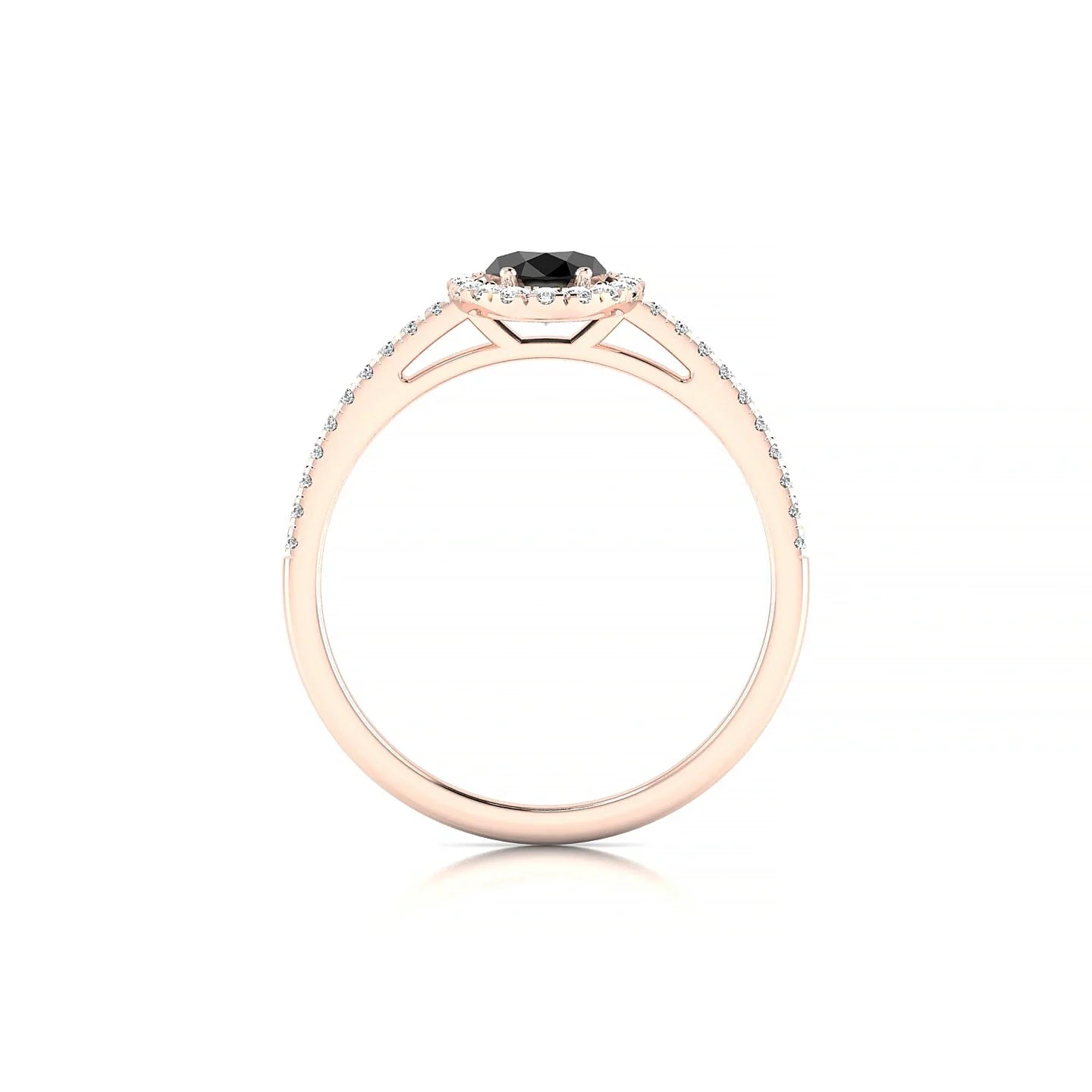 Sunrise | 18k Rose Gold 7 x 5 mm Oval Black Diamond Ring