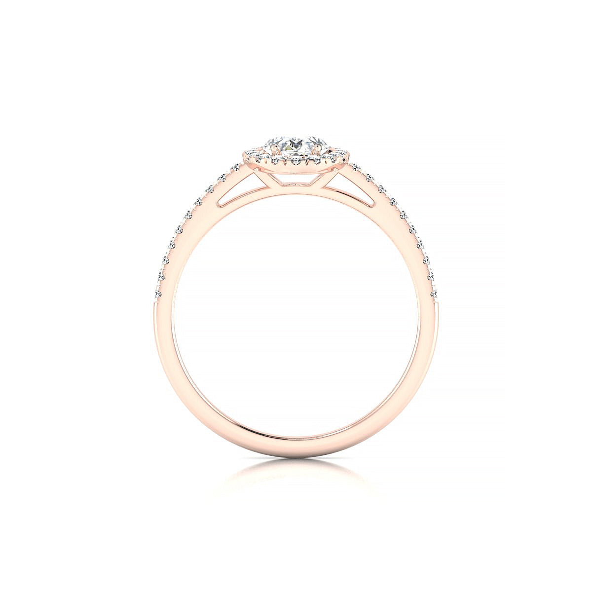 Sunrise | 18k Rose Gold 7 x 5 mm Oval Diamond Ring