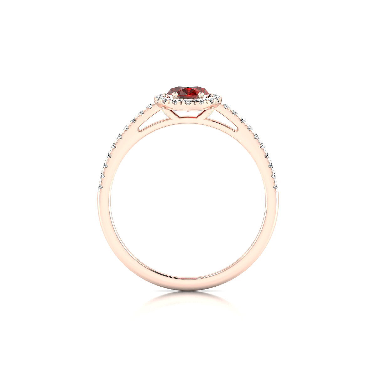 Sunrise | 18k Rose Gold 7 x 5 mm Oval Garnet Ring