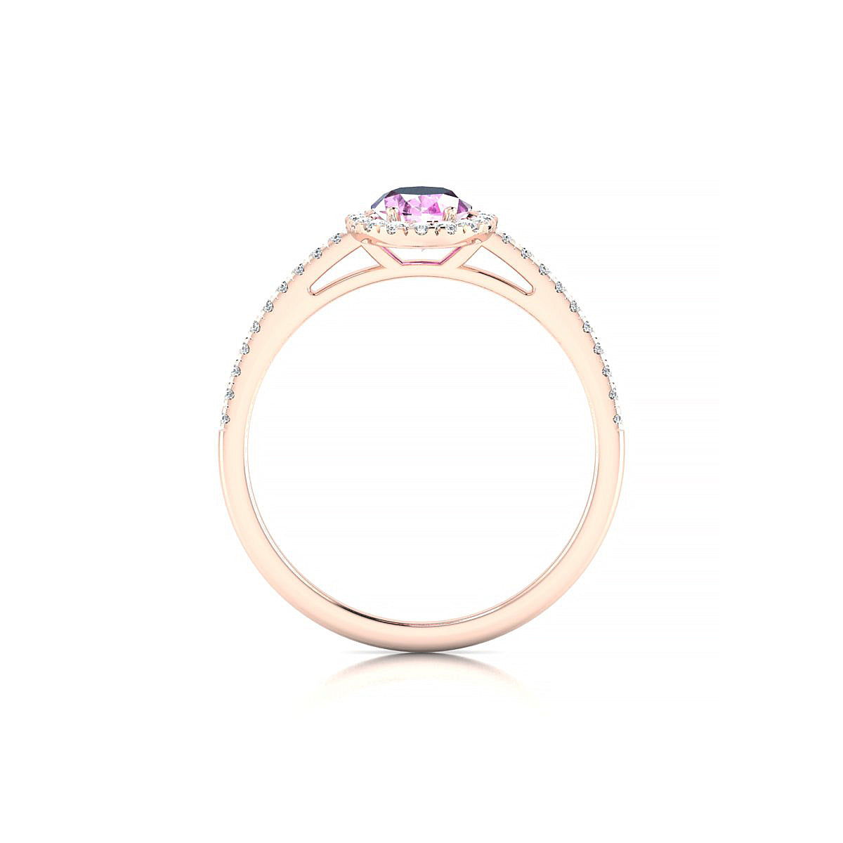 Sunrise | 18k Rose Gold 7 x 5 mm Oval Pink Sapphire Ring