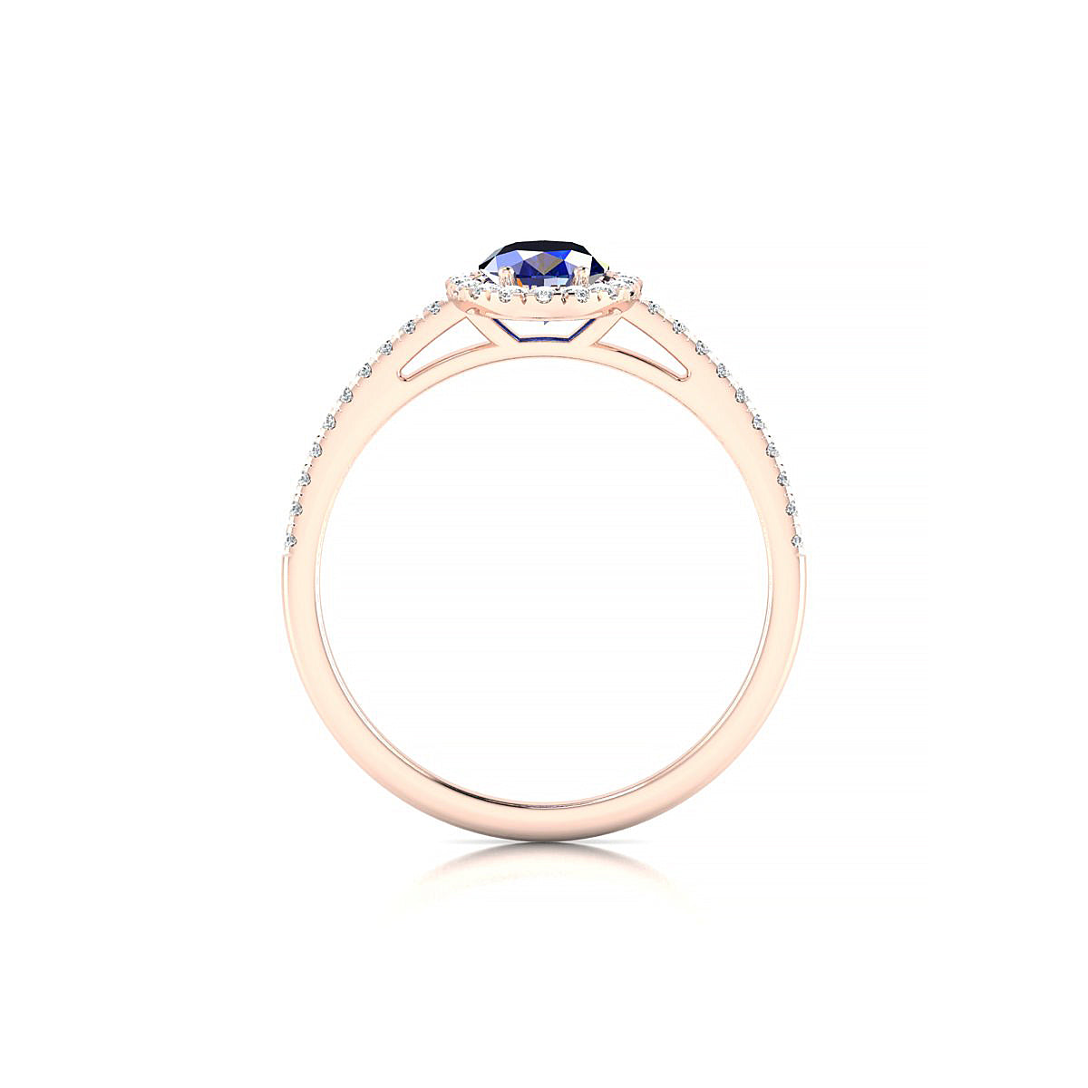 Sunrise | 18k Rose Gold 7 x 5 mm Oval Sapphire Ring