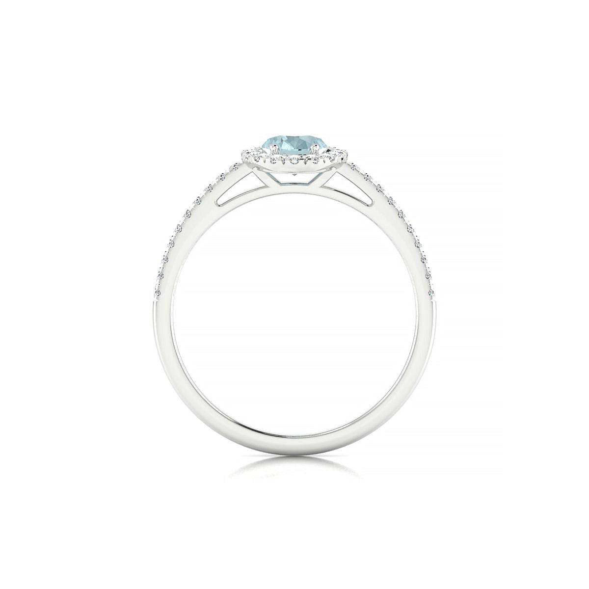 Sunrise | 18k White Gold 7 x 5 mm Oval Aquamarine Ring