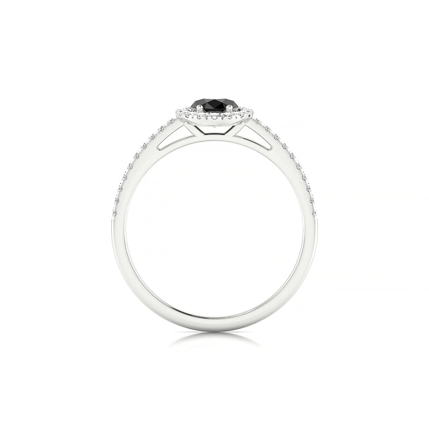 Sunrise | 18k White Gold 7 x 5 mm Oval Black Diamond Ring