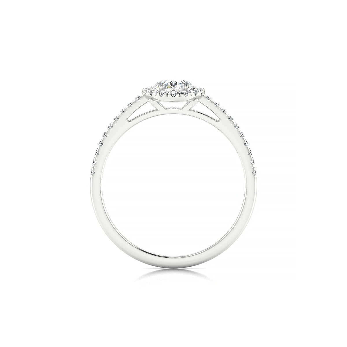Sunrise | 18k White Gold 7 x 5 mm Oval Diamond Ring
