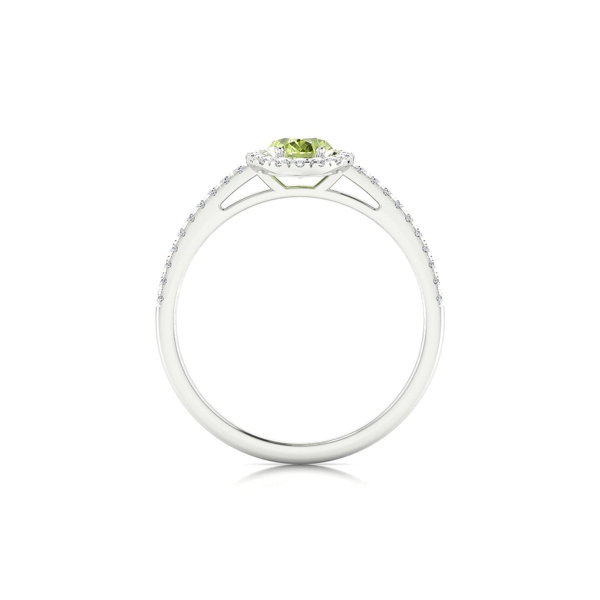 Sunrise | 18k White Gold 7 x 5 mm Oval Peridot Ring
