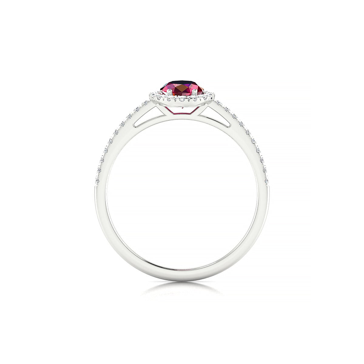 Sunrise | 18k White Gold 7 x 5 mm Oval Ruby Ring