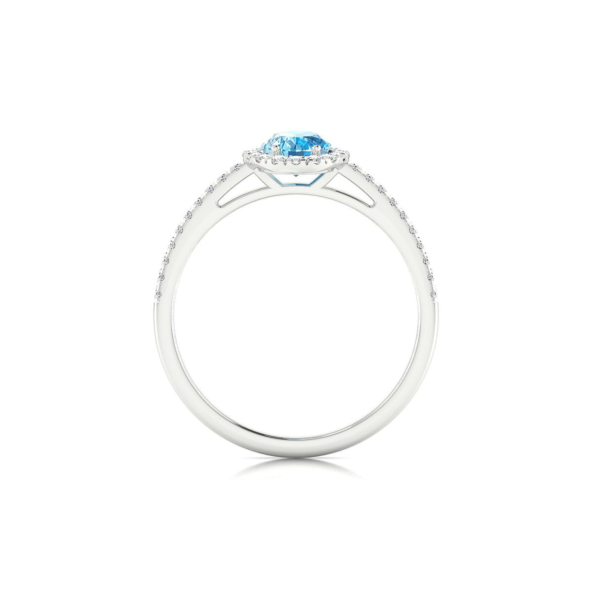 Sunrise | 18k White Gold 7 x 5 mm Oval Topaz Ring