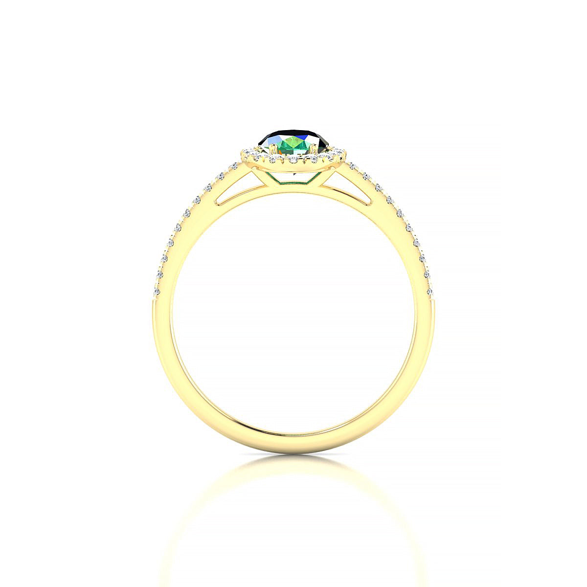 Sunrise | 18k Yellow Gold 7 x 5 mm Oval Emerald Ring