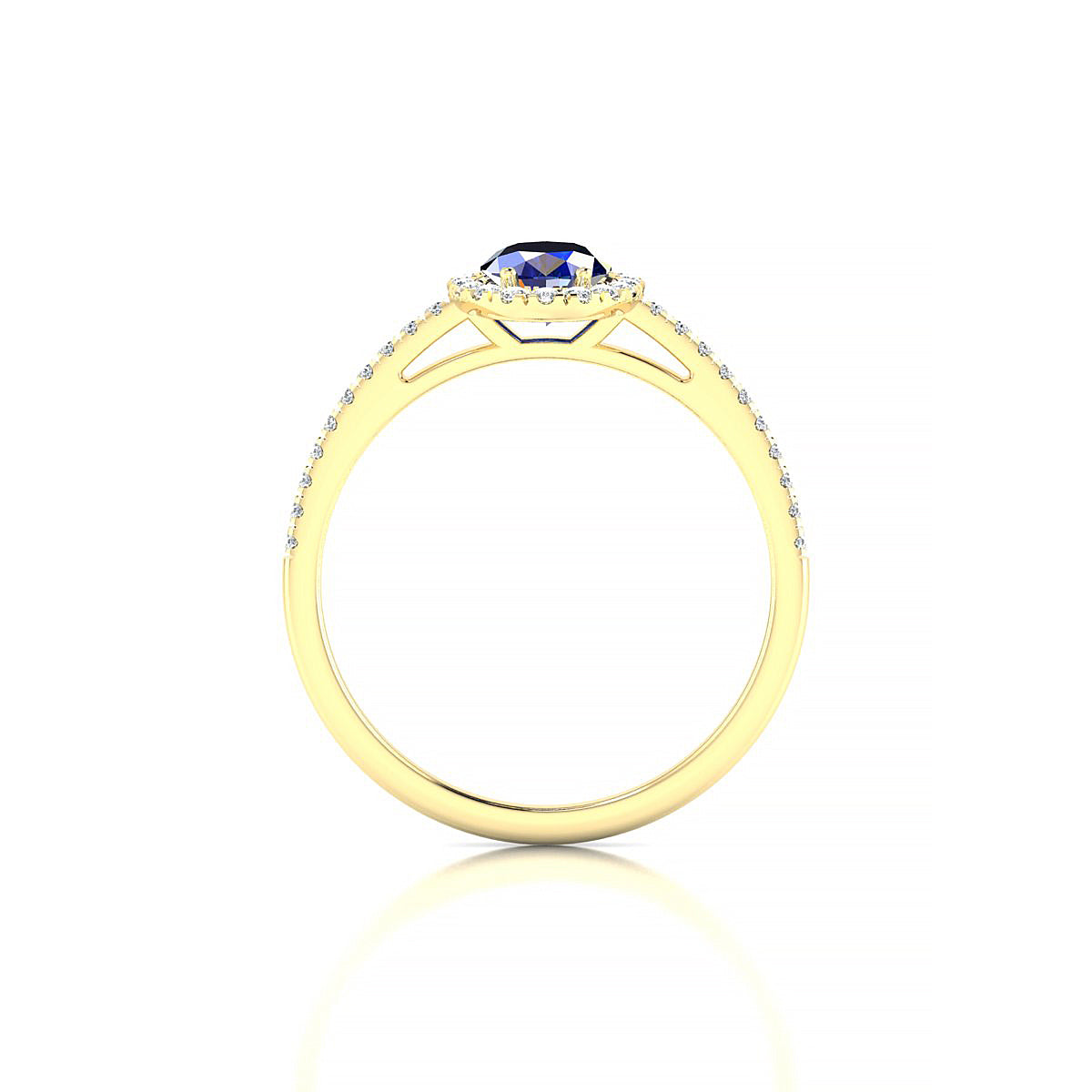 Sunrise | 18k Yellow Gold 7 x 5 mm Oval Sapphire Ring