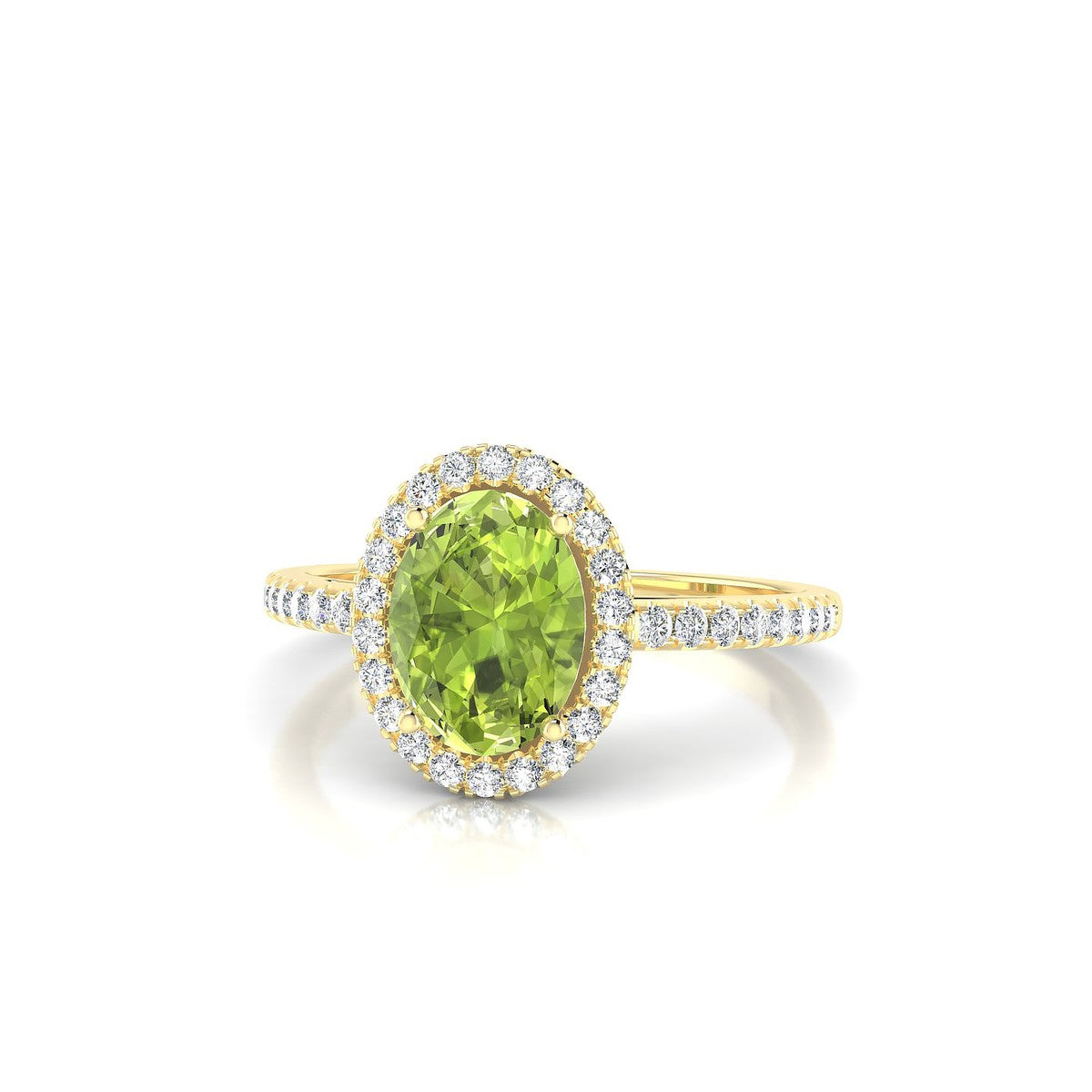 Sunrise | 18k Yellow Gold 8 x 6 mm Oval Peridot Ring