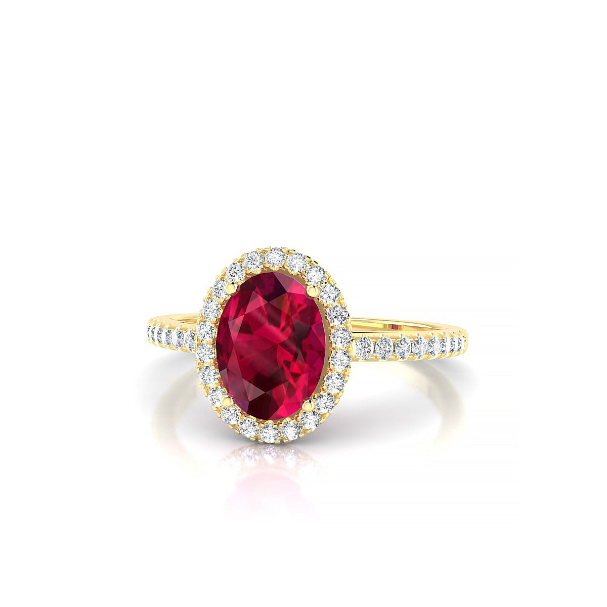 Sunrise | 18k Yellow Gold 8 x 6 mm Oval Ruby Ring