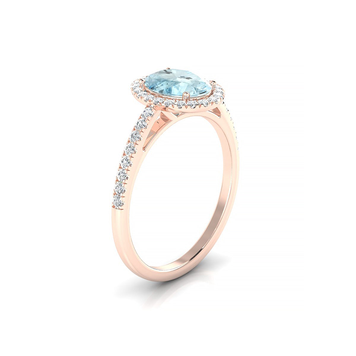 Sunrise | 18k Rose Gold 8 x 6 mm Oval Aquamarine Ring