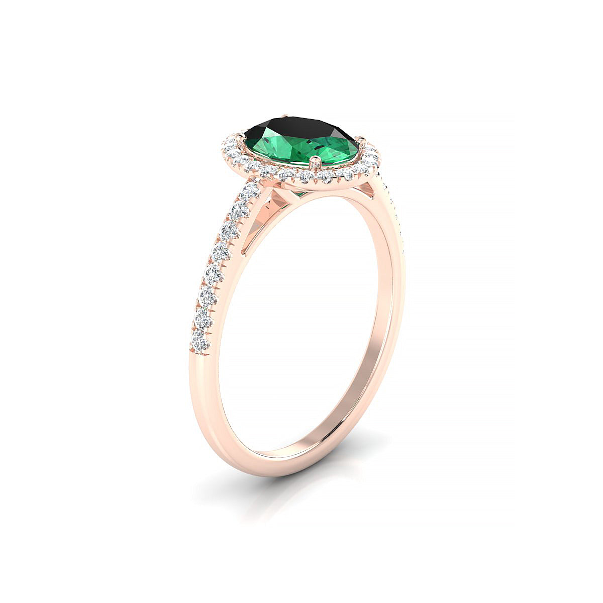 Sunrise | 18k Rose Gold 8 x 6 mm Oval Emerald Ring