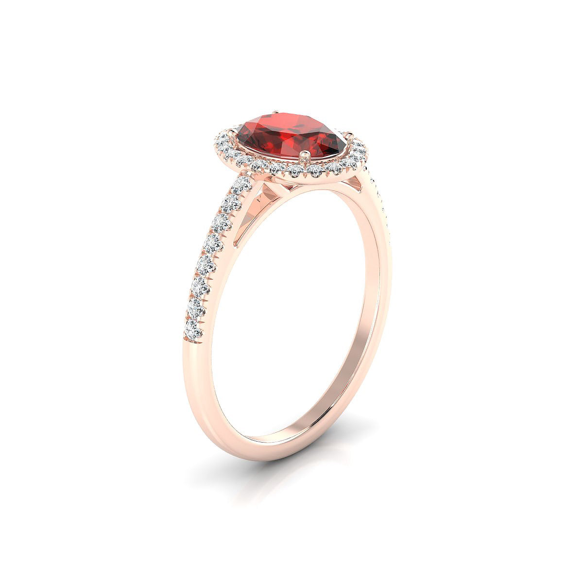 Sunrise | 18k Rose Gold 8 x 6 mm Oval Garnet Ring