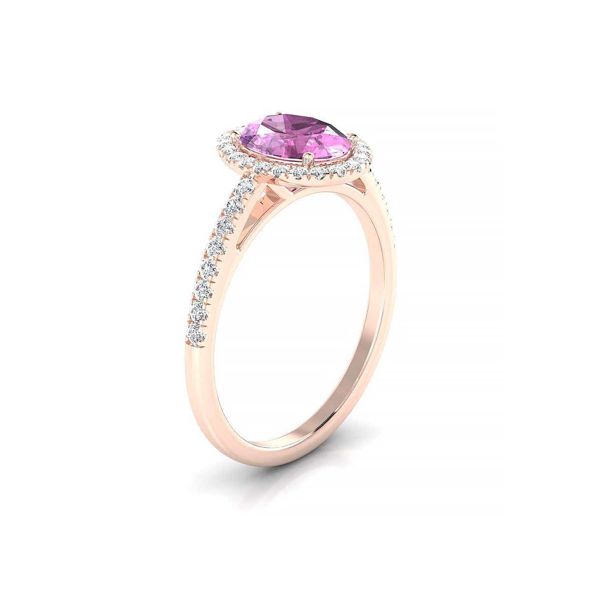 Sunrise | 18k Rose Gold 8 x 6 mm Oval Pink Sapphire Ring