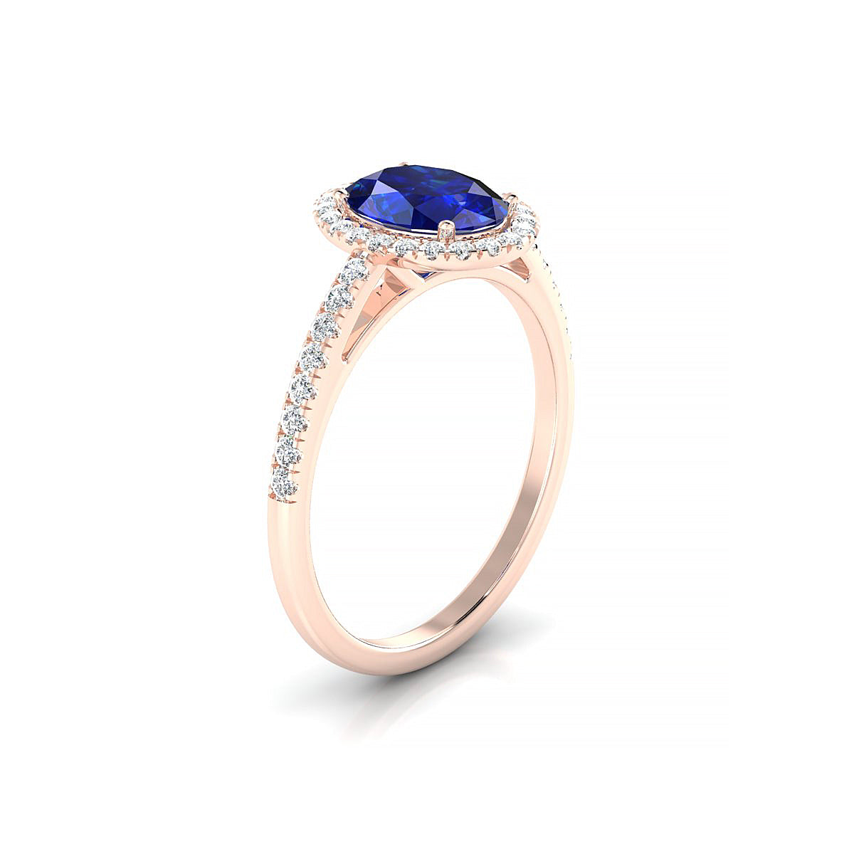 Sunrise | 18k Rose Gold 8 x 6 mm Oval Sapphire Ring