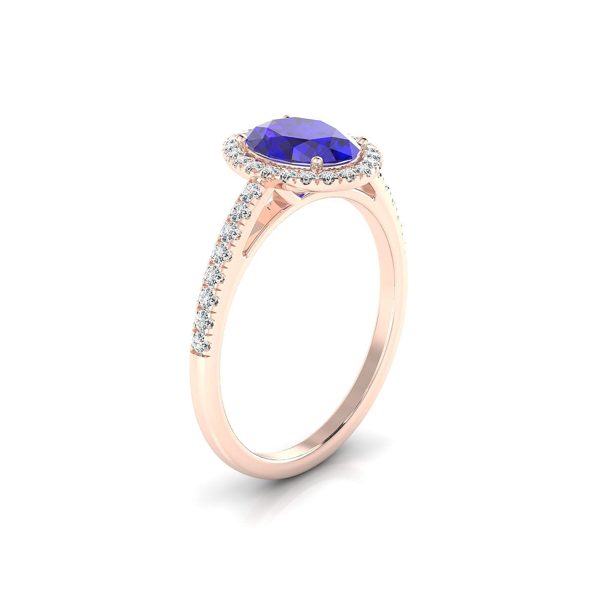 Sunrise | 18k Rose Gold 8 x 6 mm Oval Tanzanite Ring