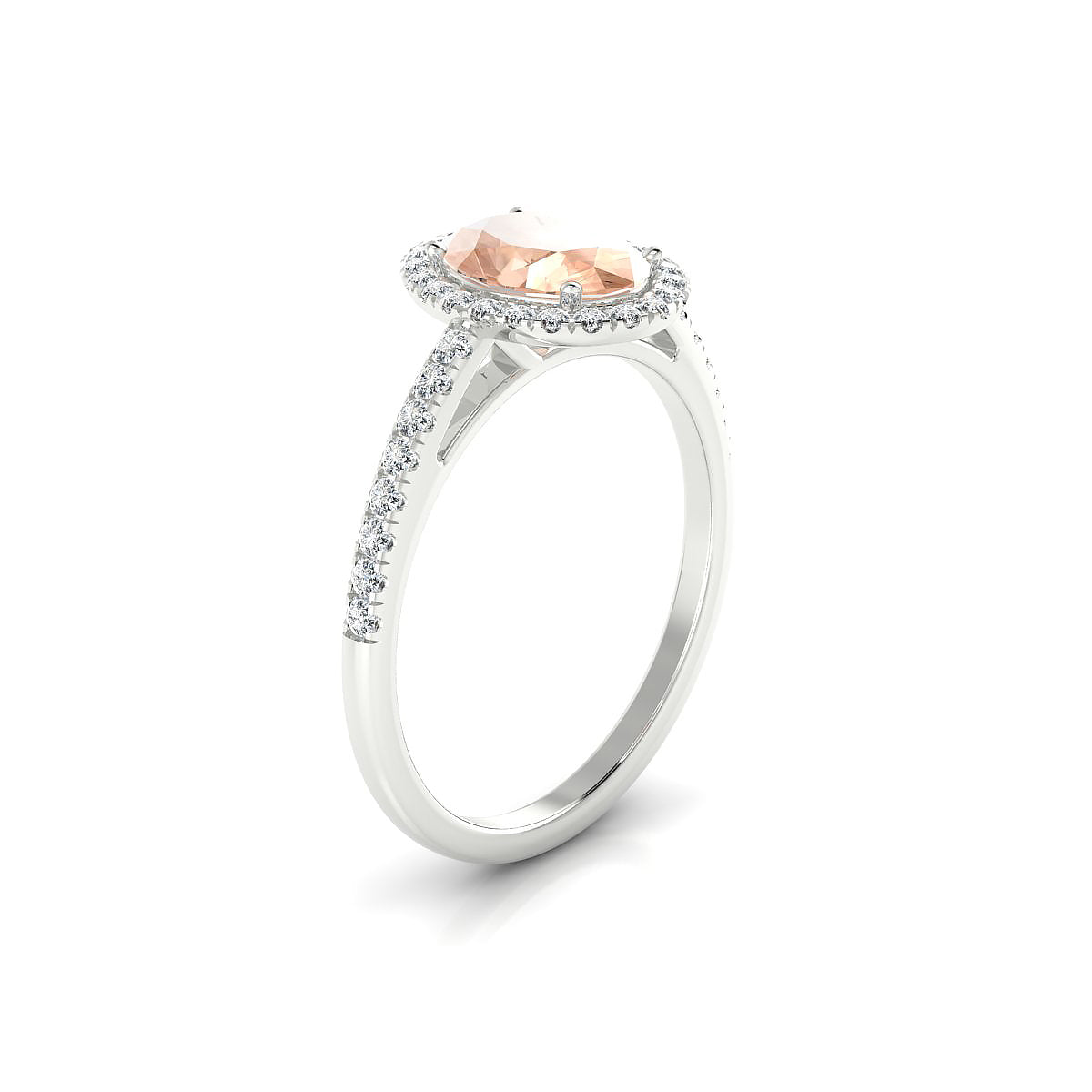 Sunrise | 18k White Gold 8 x 6 mm Oval Morganite Ring