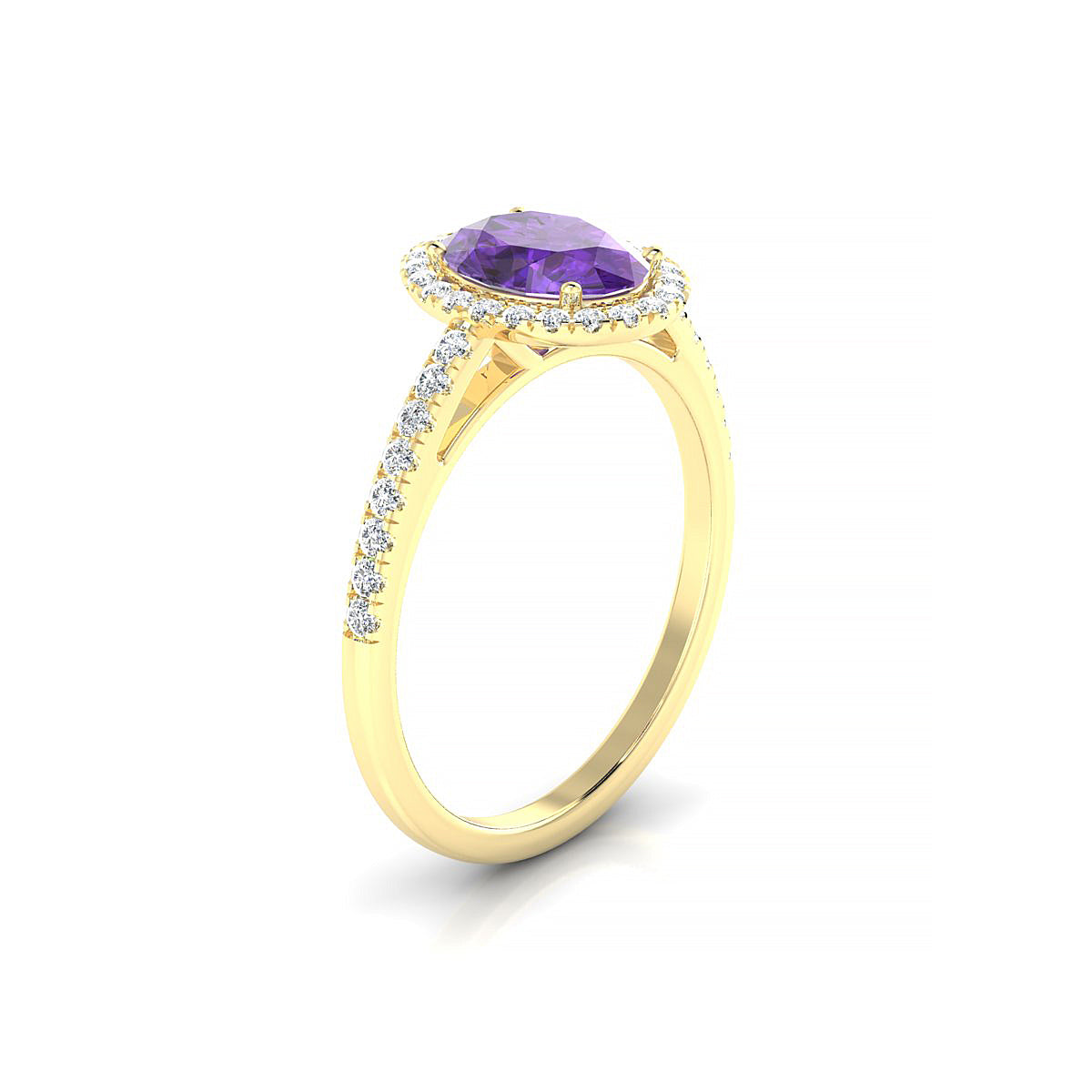 Sunrise | 18k Yellow Gold 8 x 6 mm Oval Amethyst Ring