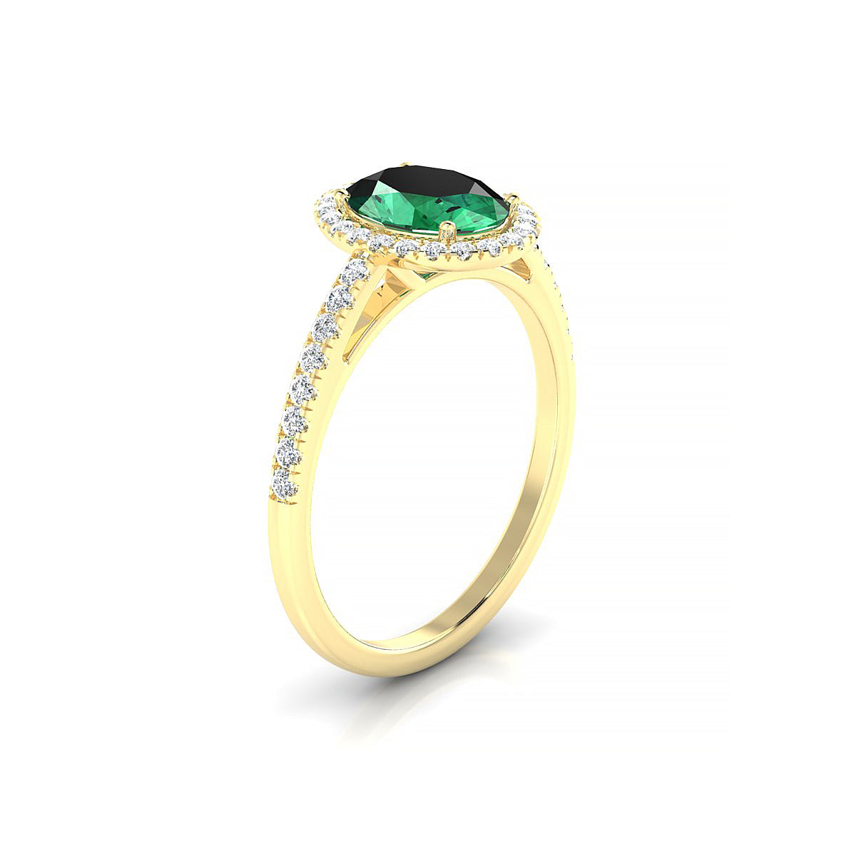 Sunrise | 18k Yellow Gold 8 x 6 mm Oval Emerald Ring