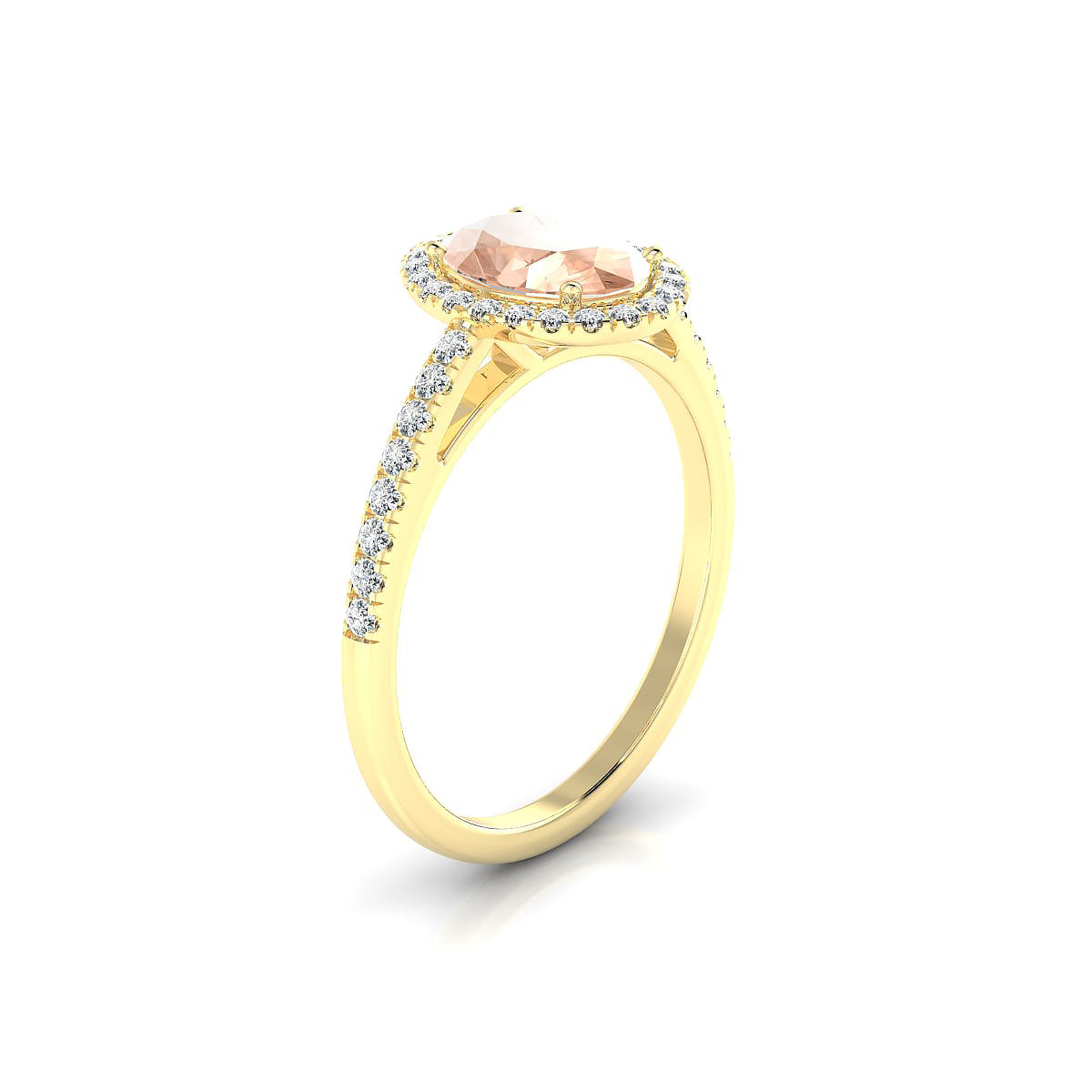 Sunrise | 18k Yellow Gold 8 x 6 mm Oval Morganite Ring