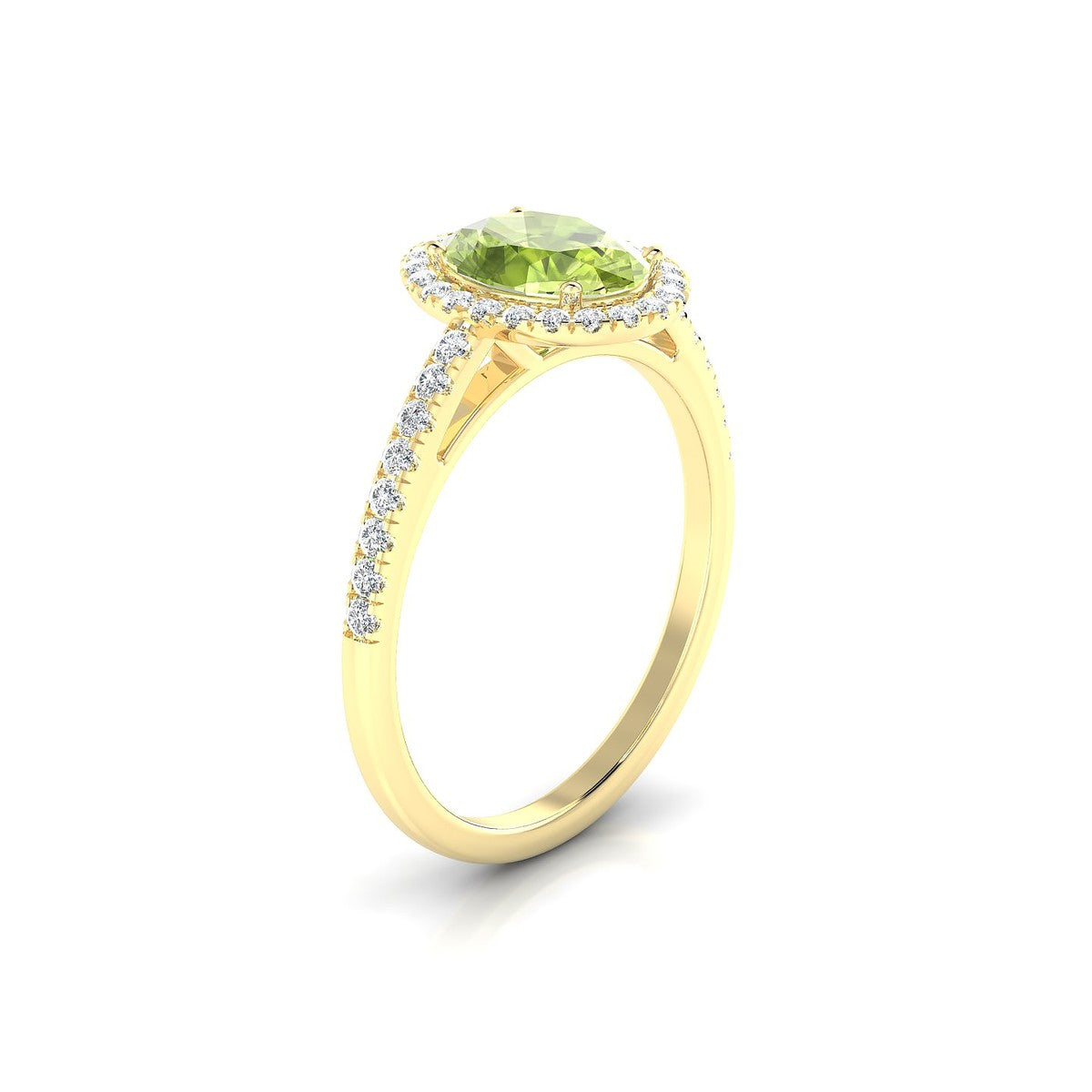 Sunrise | 18k Yellow Gold 8 x 6 mm Oval Peridot Ring