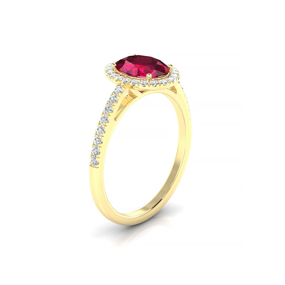 Sunrise | 18k Yellow Gold 8 x 6 mm Oval Ruby Ring
