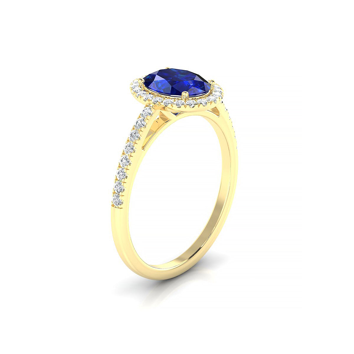 Sunrise | 18k Yellow Gold 8 x 6 mm Oval Sapphire Ring