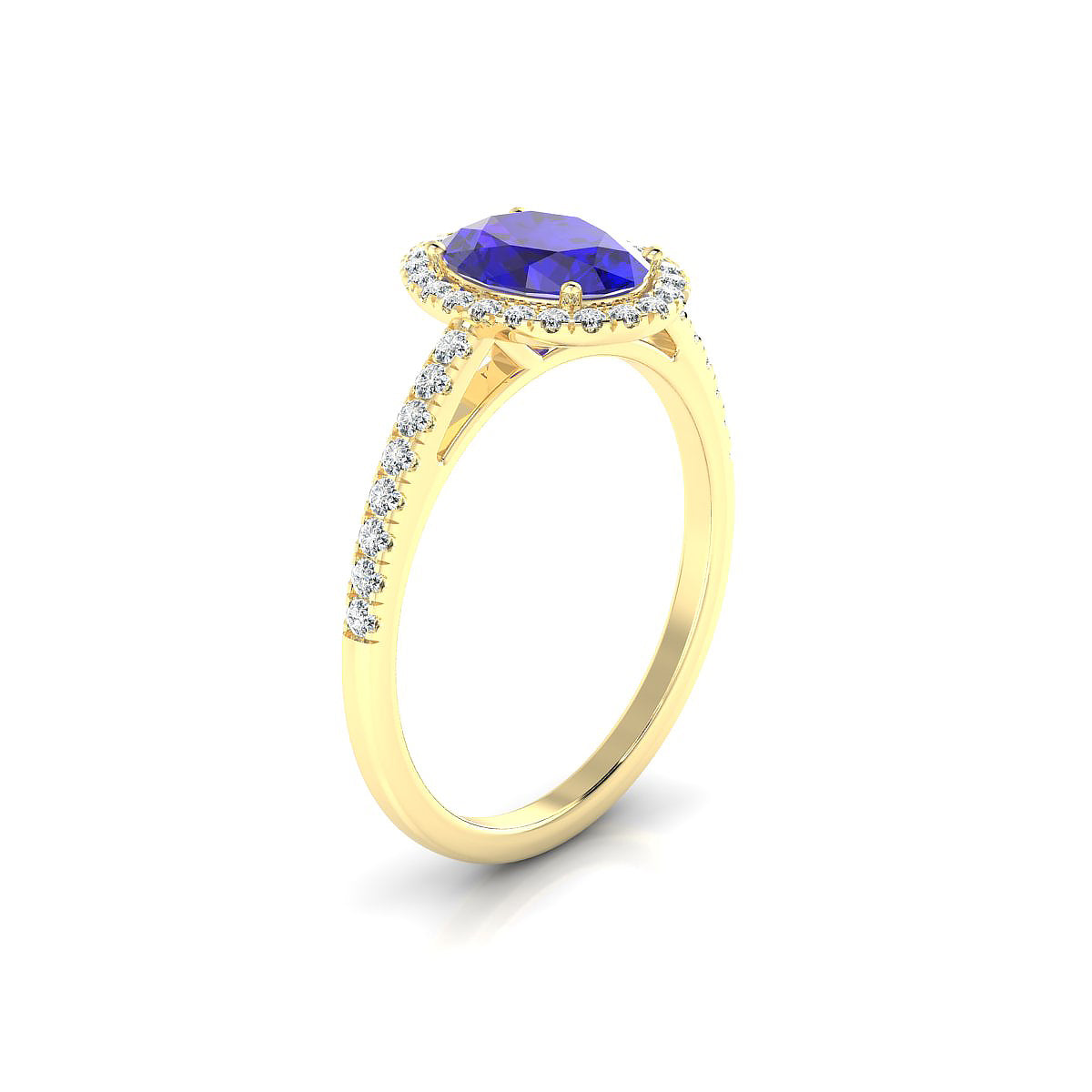Sunrise | 18k Yellow Gold 8 x 6 mm Oval Tanzanite Ring