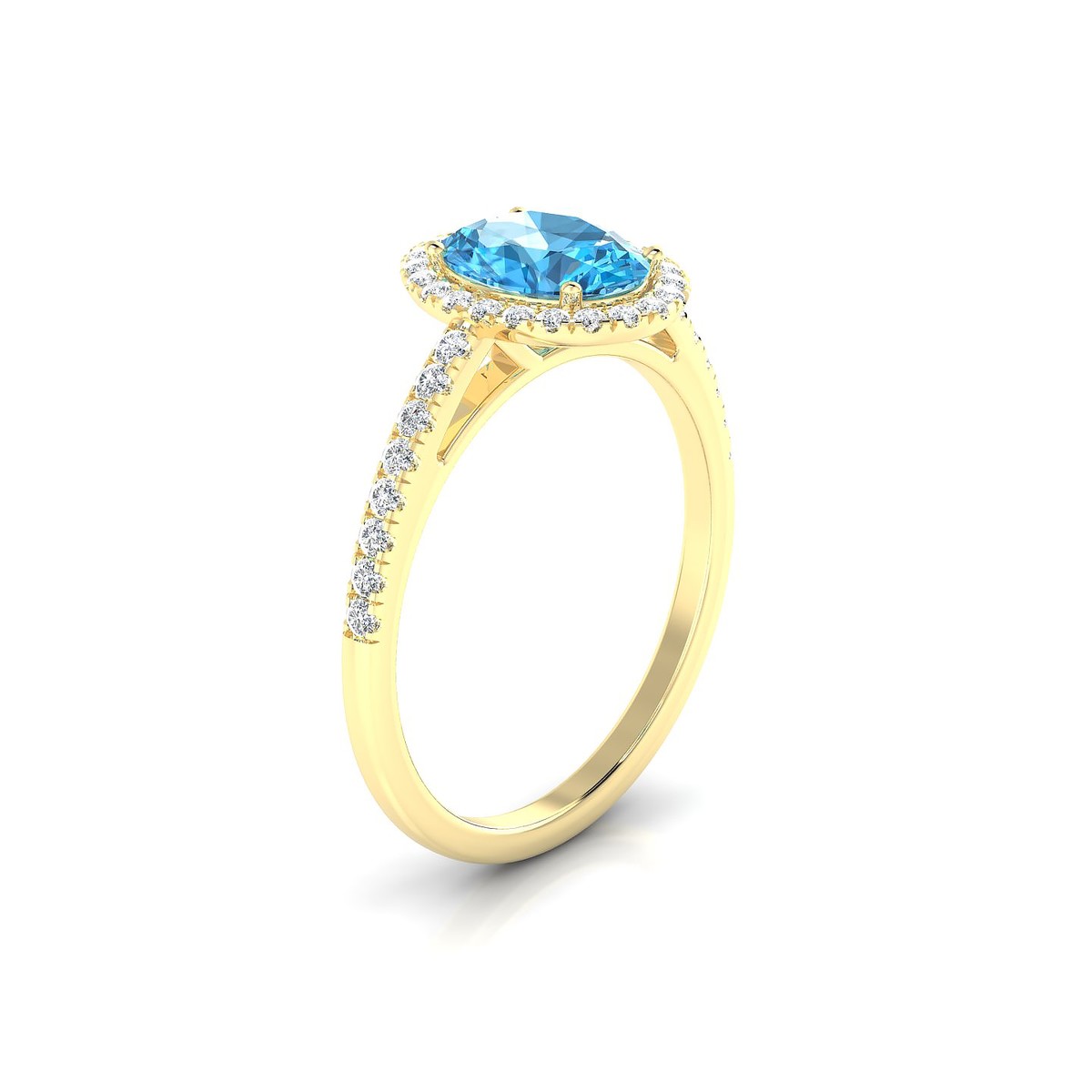 Sunrise | 18k Yellow Gold 8 x 6 mm Oval Topaz Ring