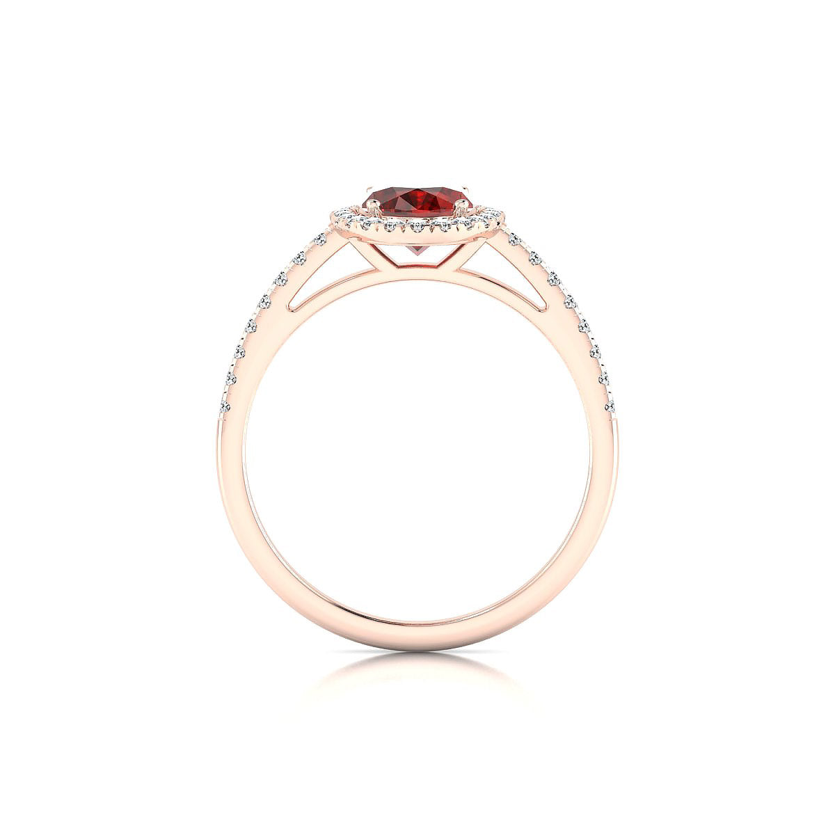 Sunrise | 18k Rose Gold 8 x 6 mm Oval Garnet Ring