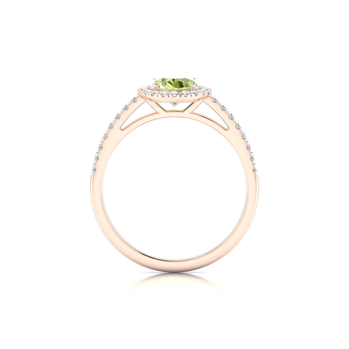 Sunrise | 18k Rose Gold 8 x 6 mm Oval Peridot Ring
