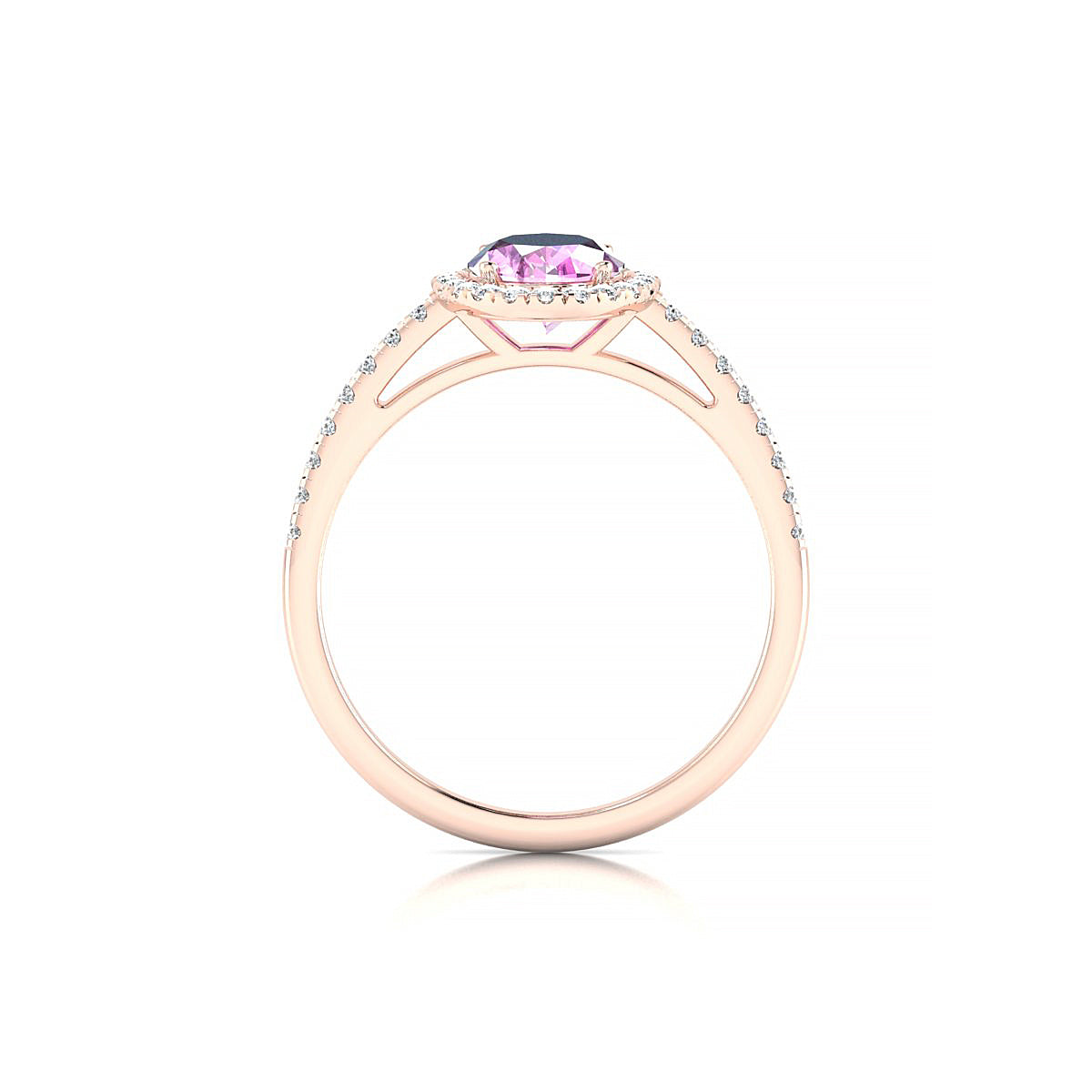Sunrise | 18k Rose Gold 8 x 6 mm Oval Pink Sapphire Ring