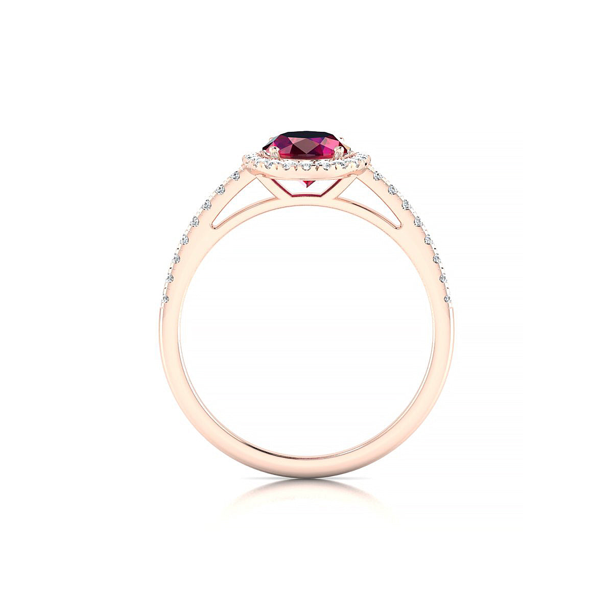Sunrise | 18k Rose Gold 8 x 6 mm Oval Ruby Ring