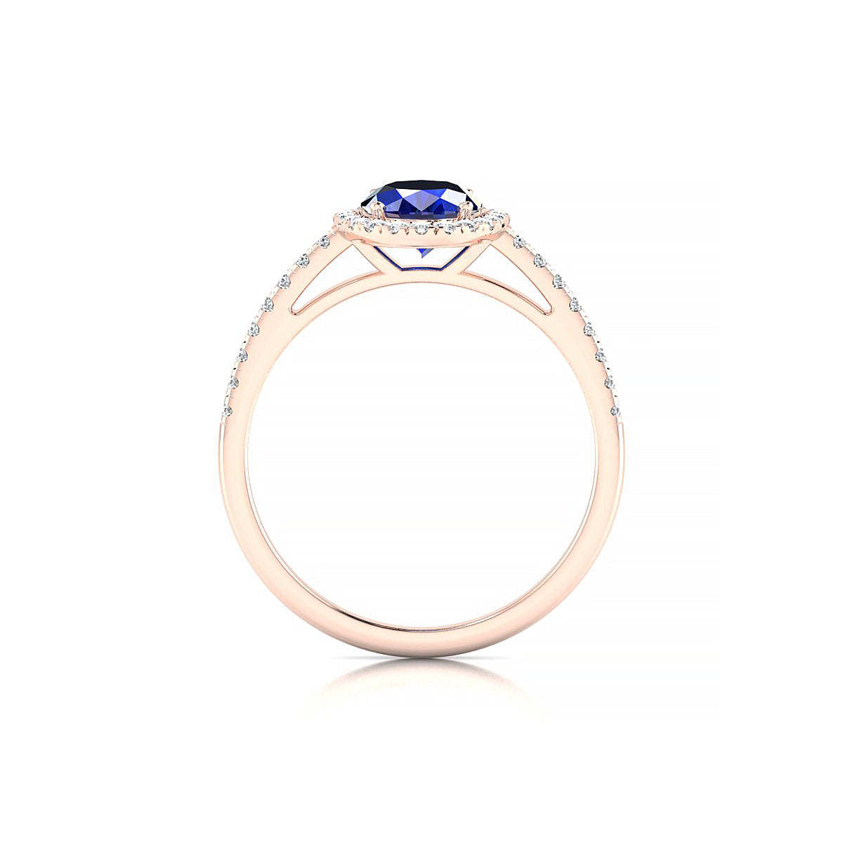 Sunrise | 18k Rose Gold 8 x 6 mm Oval Sapphire Ring
