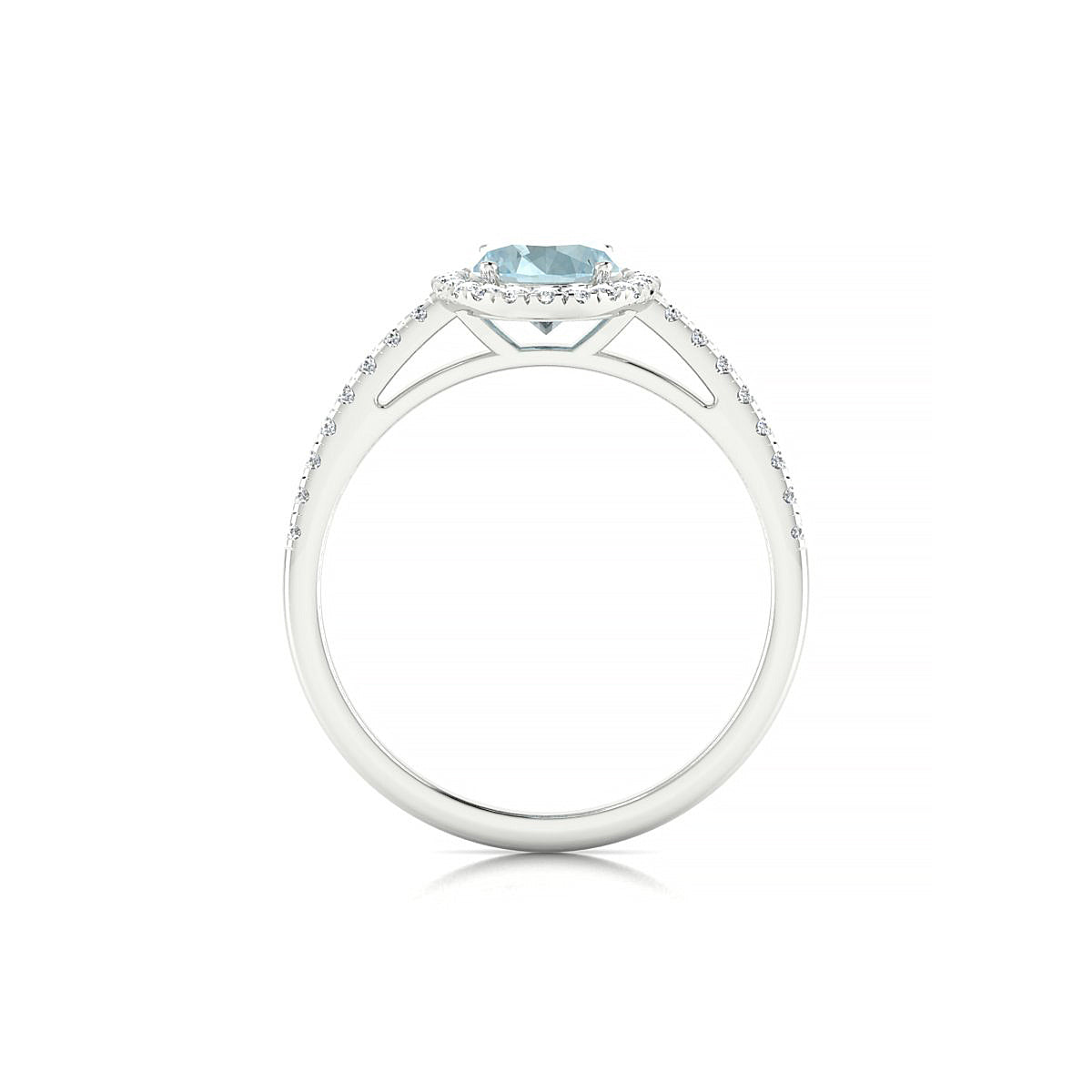 Sunrise | 18k White Gold 8 x 6 mm Oval Aquamarine Ring