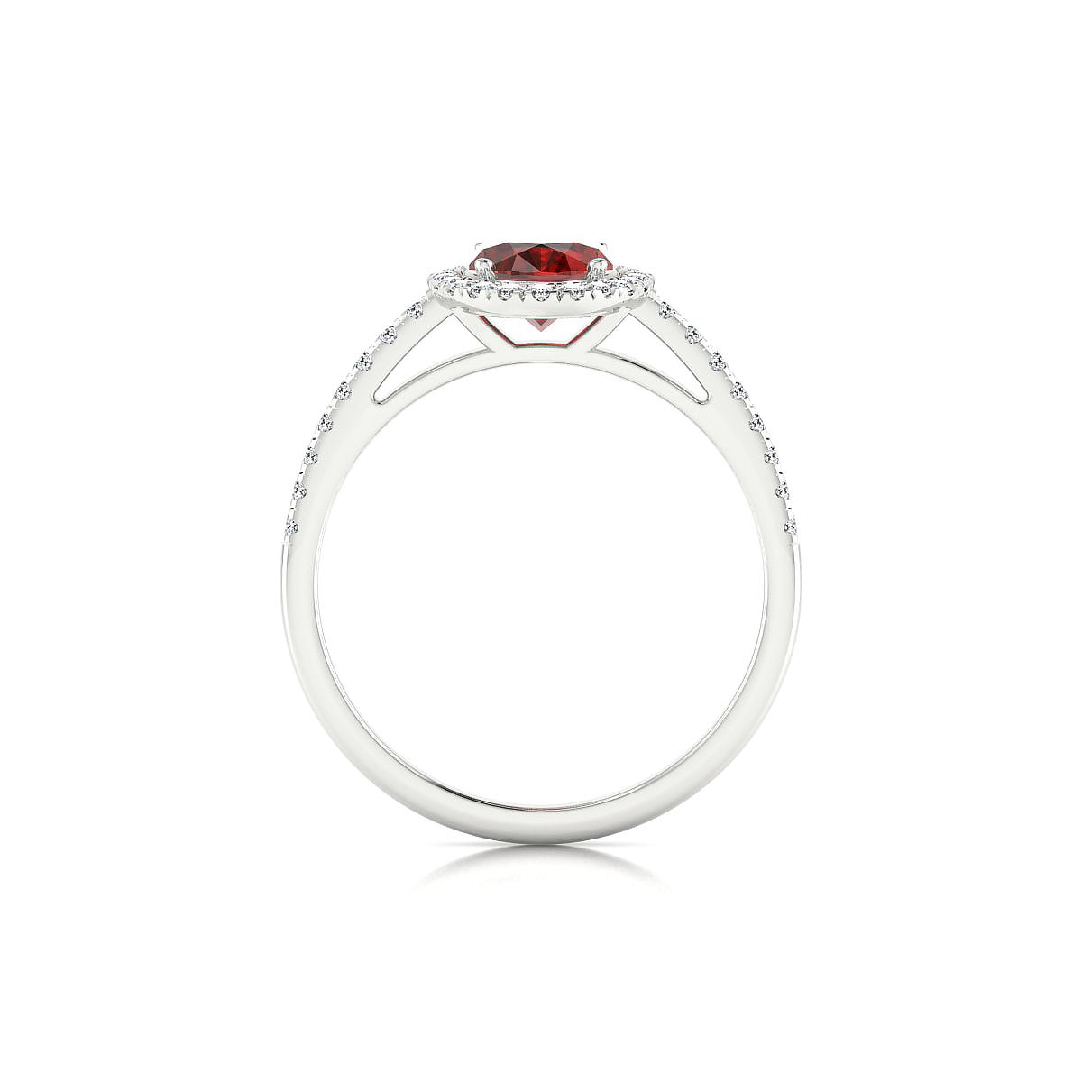 Sunrise | 18k White Gold 8 x 6 mm Oval Garnet Ring