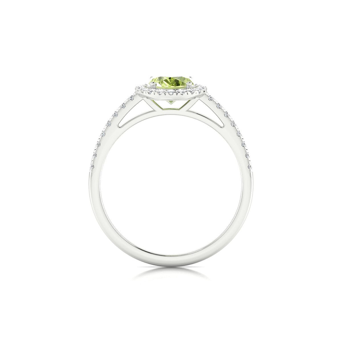 Sunrise | 18k White Gold 8 x 6 mm Oval Peridot Ring