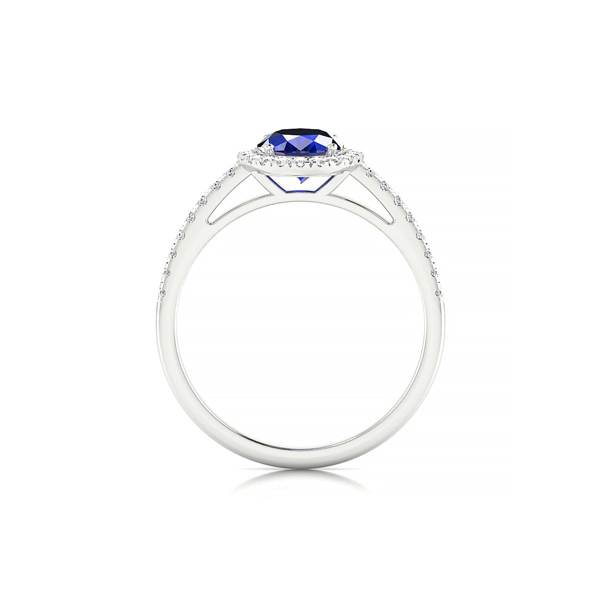 Sunrise | 18k White Gold 8 x 6 mm Oval Sapphire Ring