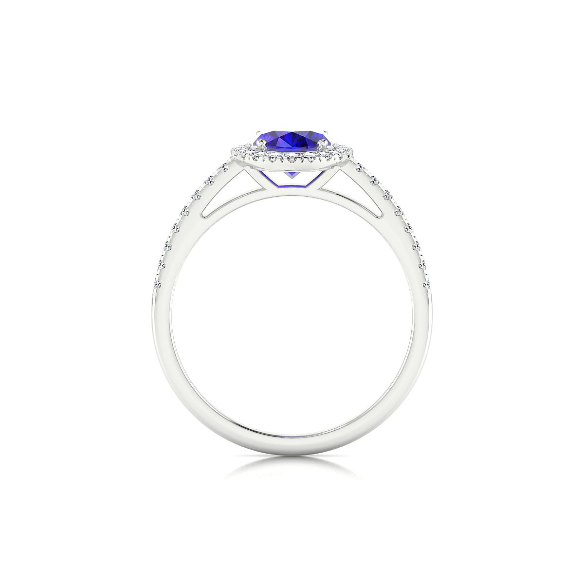 Sunrise | 18k White Gold 8 x 6 mm Oval Tanzanite Ring