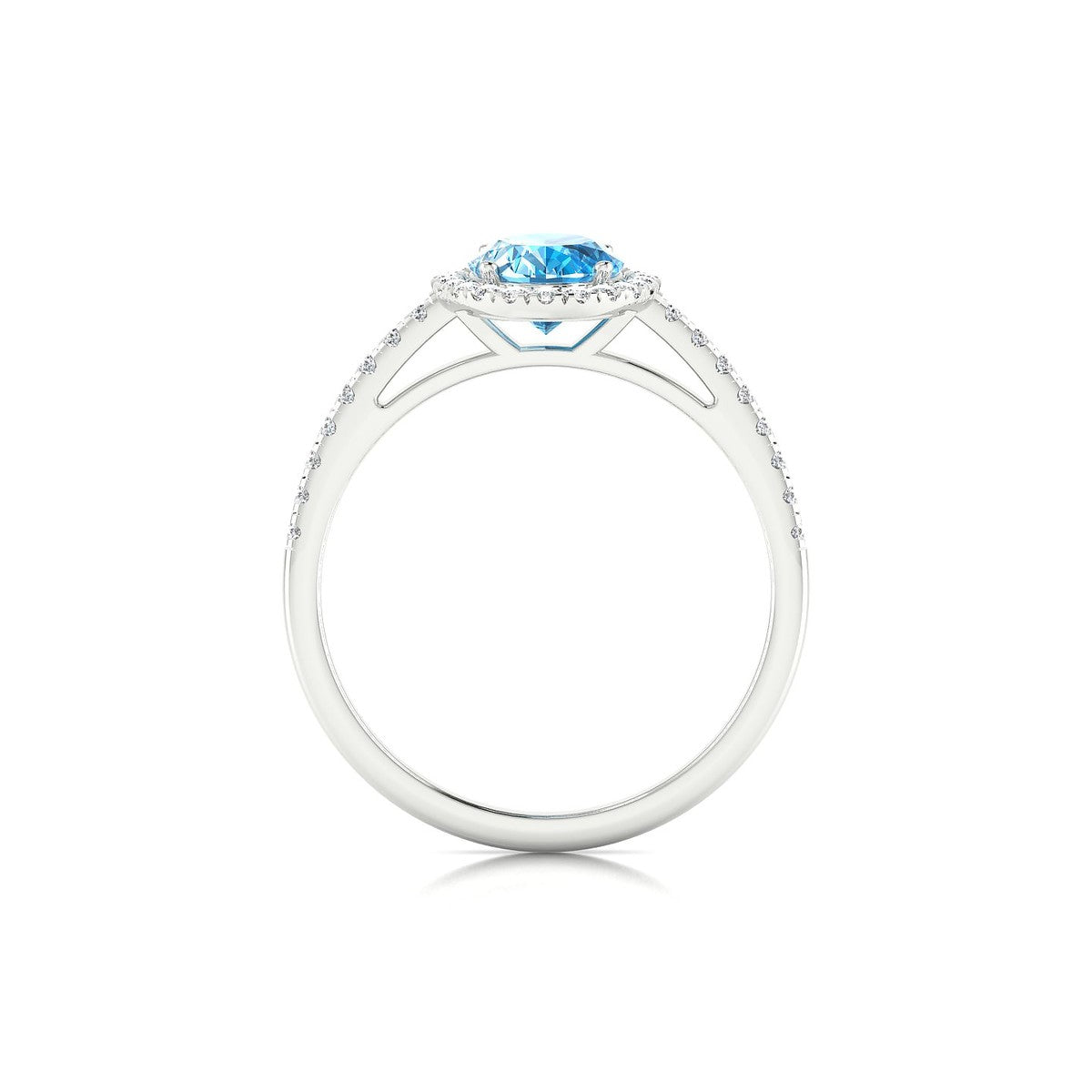Sunrise | 18k White Gold 8 x 6 mm Oval Topaz Ring