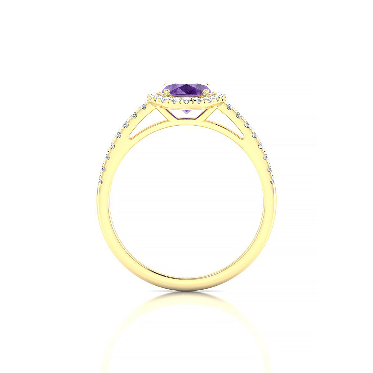 Sunrise | 18k Yellow Gold 8 x 6 mm Oval Amethyst Ring