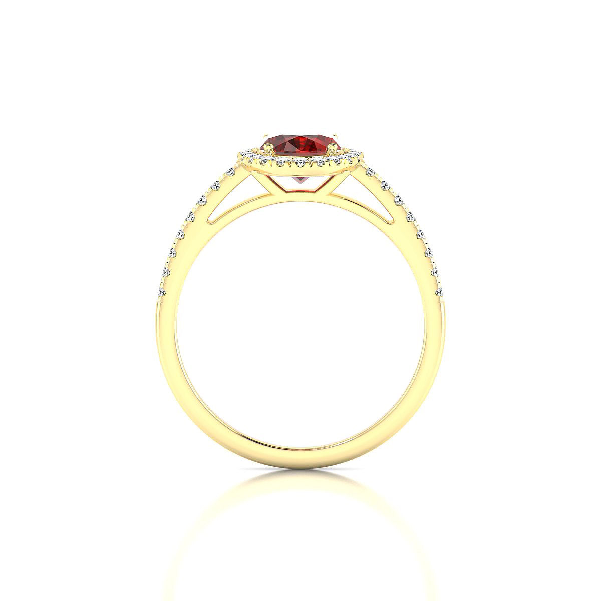 Sunrise | 18k Yellow Gold 8 x 6 mm Oval Garnet Ring