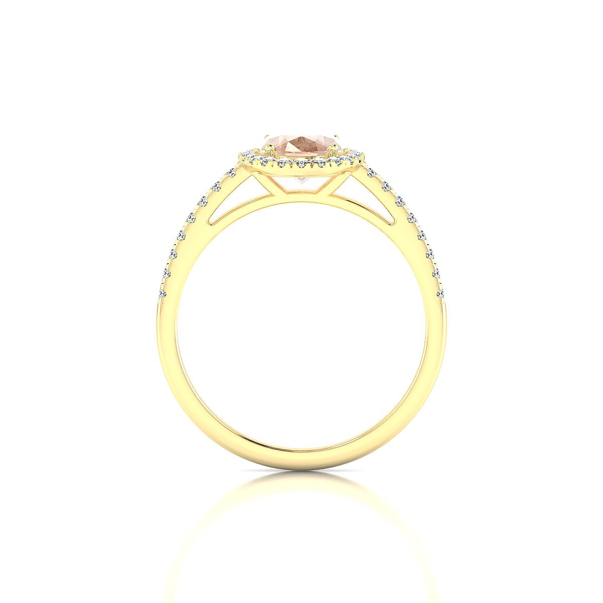 Sunrise | 18k Yellow Gold 8 x 6 mm Oval Morganite Ring