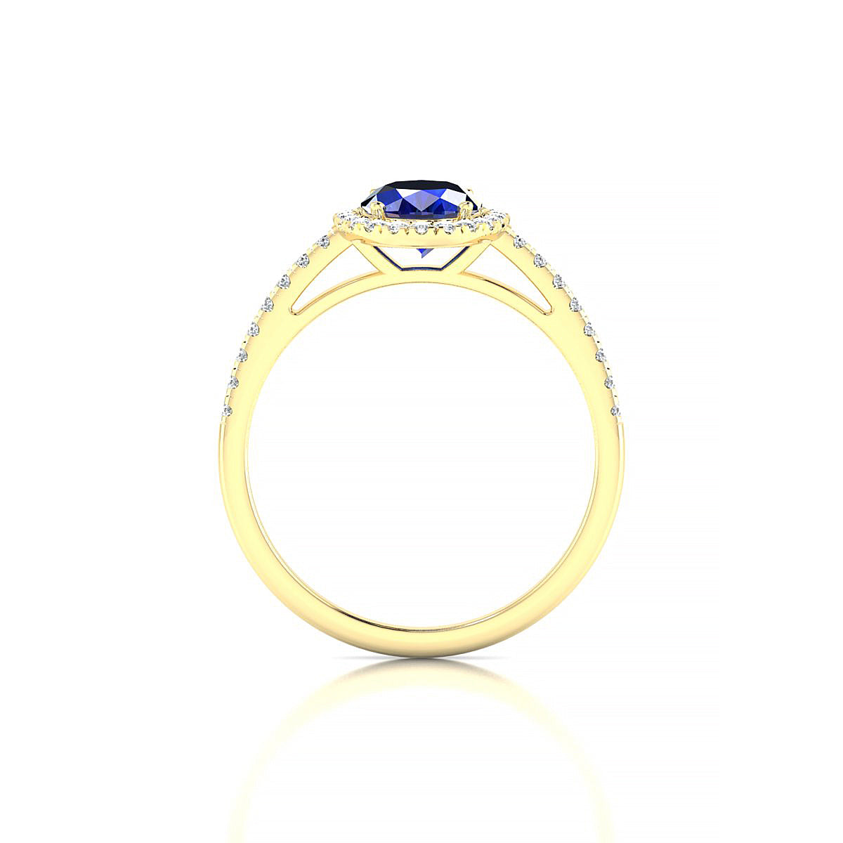 Sunrise | 18k Yellow Gold 8 x 6 mm Oval Sapphire Ring