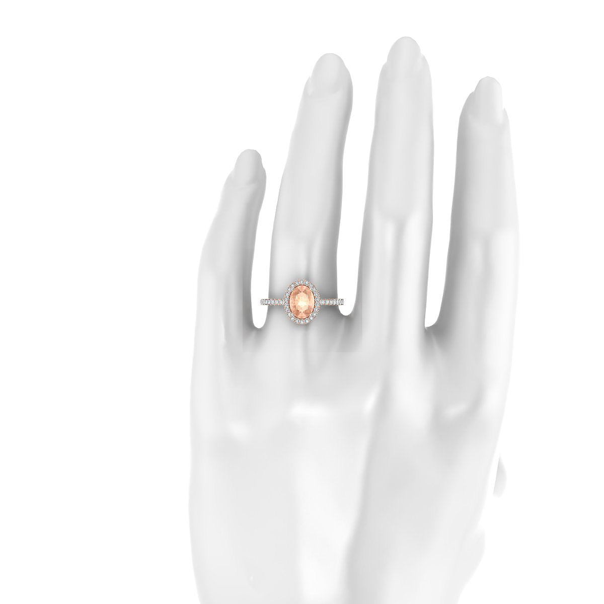 Sunrise | 18k Rose Gold 8 x 6 mm Oval Morganite Ring