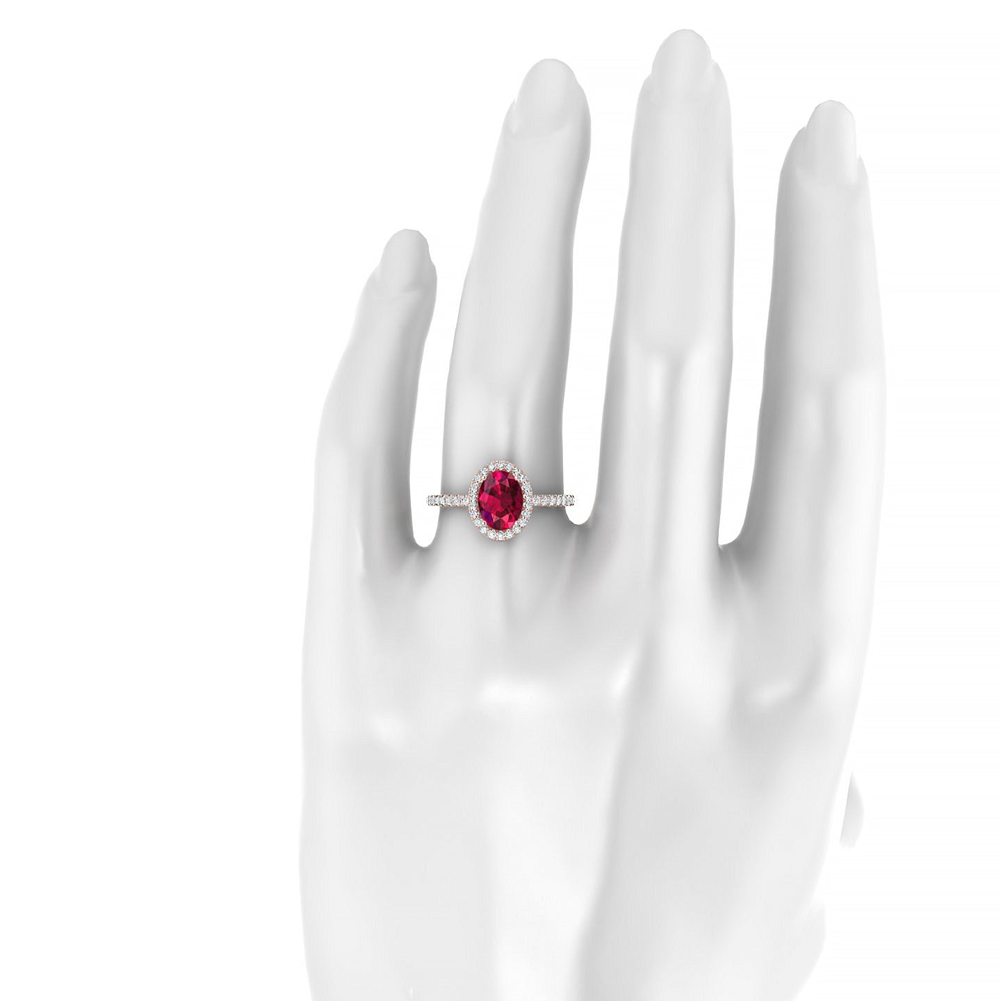Sunrise | 18k Rose Gold 8 x 6 mm Oval Ruby Ring