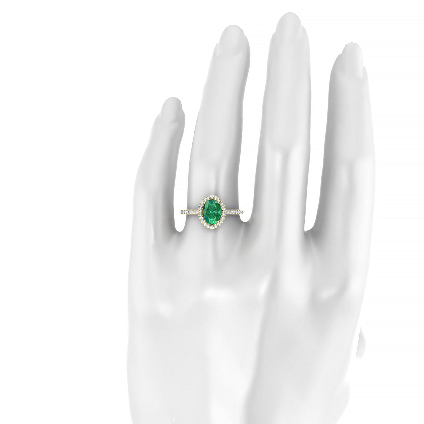 Sunrise | 18k Yellow Gold 8 x 6 mm Oval Emerald Ring