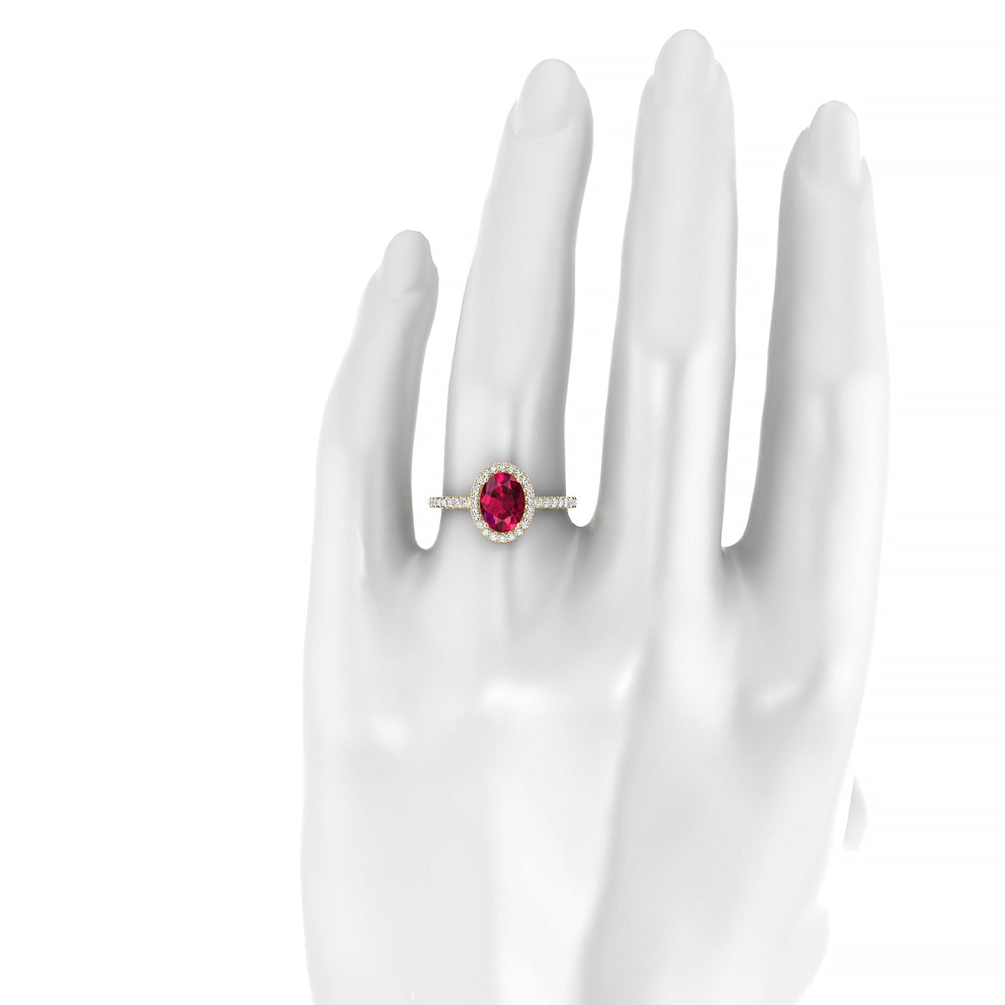 Sunrise | 18k Yellow Gold 8 x 6 mm Oval Ruby Ring