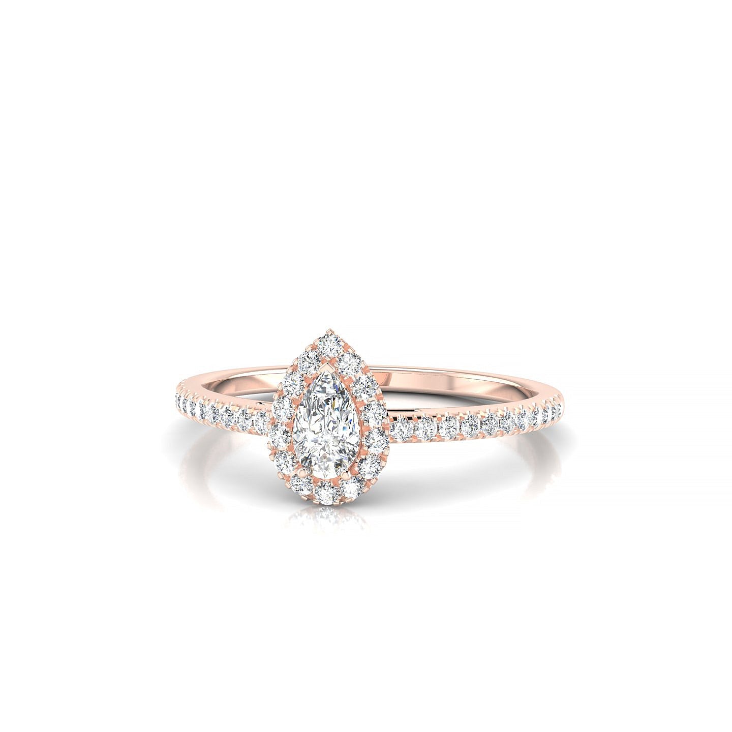 Sunrise | 18k Rose Gold 5 x 3 mm Pear Diamond Ring